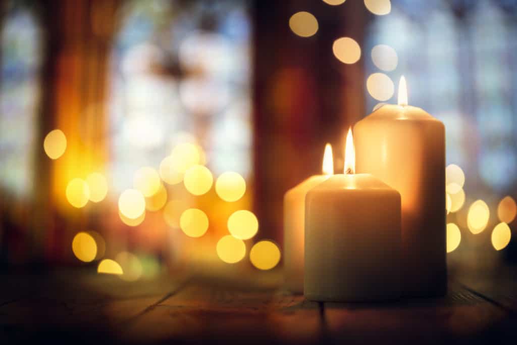 Holiday candles to light the room