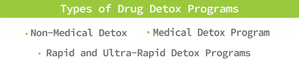 types of drug detox programs